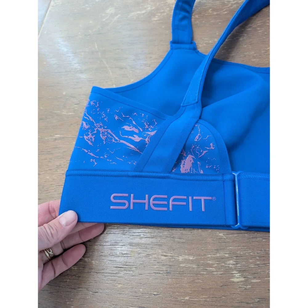 SHEFIT Ultimate Sports Bra Royal Blue High Impact Front Zip 3Luxe yoga workout